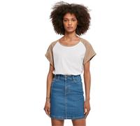 Urban Classics Women's Contrast Raglan Tee T-Shirt, White/Soft Taupe, XS