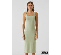 Urban Classics Women's Cotton Jersey Stretch Strapless Square Neck Bodycon Midi Dress in Light Green | Size: Medium Urban Classics Light Green M