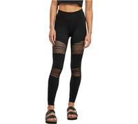 Urban Classics Crochet Lace Inset High Waist Leggings Black M Women