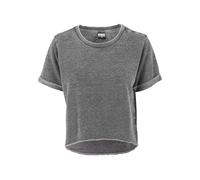 Urban Classics Women's Cropped Burnout Short Sleeve Crew Sweatshirt, Grey (dark grey 94), S