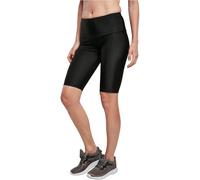 Urban Classics Women's Ladies High Waist Shiny Rib Cycle Shorts Yoga, Black, S
