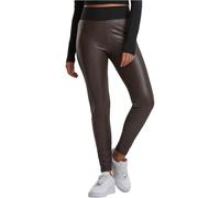 Urban Classics Women's High Waist Leggings aus Lederimitat mit Hoher Taille-Ladies Faux Leather Treggins Yoga Pants, Brown, 4XL