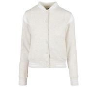 Urban Classics Women's Ladies Inset College Sweat Jacket Varsity, Light Grey/White, L