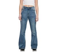 Urban Classics Women's Ladies High Waist Flared Denim Pants Jeans, Blue, W26