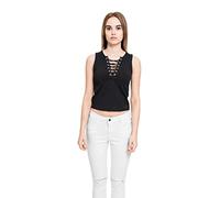 Urban Classics Women's Lace Up Cropped Top, Black, M