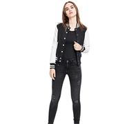 Urban Classics Sweatjacket Women's 2-Tone College Varsity Long Sleeve Multicolored (Blk/Wht) Medium