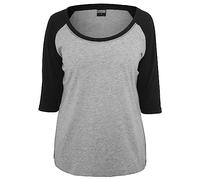 Urban Classics Women's Ladies 3/4 Contrast Raglan Tee, Multicolored (Gry/Blk 119), 8