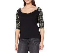 Urban Classics Women's Ladies 3/4 Contrast Raglan Tee T Shirt, Black/Charcoal, M UK