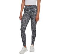 Urban Classics Women's Ladies AOP Leggings, Black/White, 3XL Slim
