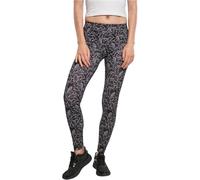 Urban Classics Women's Ladies AOP Leggings, Hibiscus Black, XL