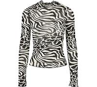 Urban Classics - AOP Mesh Turtleneck Black/White - Longsleeve Large