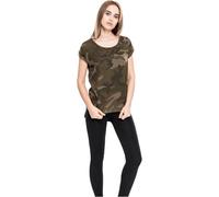 Urban Classics Women's Ladies Back Shaped Tee T-Shirt, Olive (Olive camo), S
