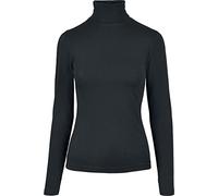Urban Classics Women's Ladies Basic Turtleneck L/S T-Shirt, Black, S