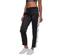 Urban Classics Women's Ladies Button Up Track Pants Sports Trousers, Blk/Wht/Blk , XS
