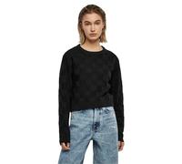 Urban Classics Women's Ladies Check Knit Sweater Sweatshirt, Black, XL