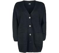 Urban Classics Women's Ladies Chunky Fluffy Knit Cardigan Sweater, Black, S