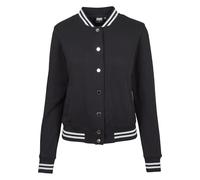 Urban Classics Women's Ladies College Sweat Jacket Sweatshirt, Blk/Blk, 4XL