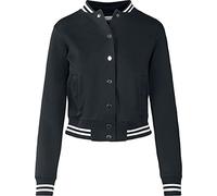 Urban Classics Women's Ladies College Sweat Jacket Sweatshirt, Blk/Blk, XL