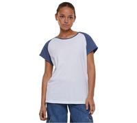 Urban Classics Women's Tb1913-ladies Contrast Raglan Tee T-Shirt, White/Vintage Blue, L