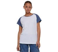 Urban Classics Women's Ladies Contrast Raglan Tee T-Shirt, White/Vintage Blue, S