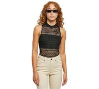 Urban Classics Women's Ladies Crochet Jersey Turtleneck Body T-Shirt, Black, XXXL