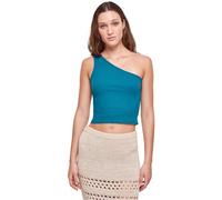Urban Classics Women's Ladies Cropped Asymmetric Top Cami Shirt, Watergreen, Large