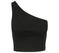 Urban Classics Women's Ladies Cropped Asymmetric Top Sports Tank, Black (Black 00007), Small