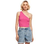 Urban Classics Women's Ladies Cropped Asymmetric TopSports Tank Top, Brightviolet, L
