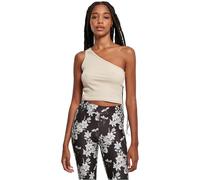 Urban Classics Women's Ladies Cropped Asymmetric TopSports Tank Top, Softseagrass, M