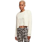 Urban Classics Women's Ladies Cropped Feather Cardigan Sweater, Whitesand, M