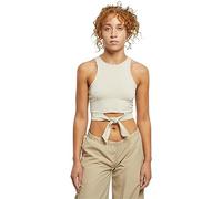 Urban Classics Women's Ladies Cropped Knot Top Cami Shirt, Softseagrass,