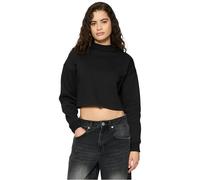 Urban Classics Cropped Oversized High Neck Crew Sweatshirt Black XL Woman