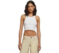Urban Classics Women's Cropped Rib Top, White, L UK
