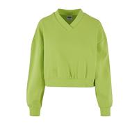 Urban Classics Women's Ladies Cropped V-Neck Sweatshirt, Frozenyellow, XXXL