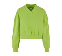 Urban Classics Women's Ladies Cropped V-Neck Sweatshirt, Frozenyellow, XXXL