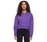 Urban Classics Women's Ladies Cropped V-Neck Sweatshirt, Realviolet,