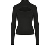 Urban Classics Women's Ladies Cut-Out Turtleneck Longsleeve T-Shirt, Black, XL