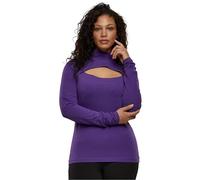 Urban Classics Women's Ladies Cut-Out Turtleneck Longsleeve T-Shirt, Realviolet, XS