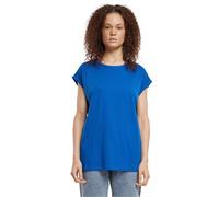 Urban Classics Women's Ladies Extended Shoulder Tee Basic Capsleeves, Shortsleeve T-Shirt Top with Crew Neck, Sporty Blue, XXL