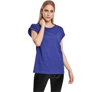 Urban Classics Women's Ladies Extended Shoulder Tee Basic Capsleeves, Shortsleeve T-Shirt Top with Crew Neck, bluepurple, S