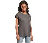 Urban Classics Women's Ladies Extended Shoulder Tee Basic Capsleeves, Shortsleeve T-Shirt Top with Crew Neck, darkshadow, M