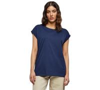 Urban Classics Women's Ladies Extended Shoulder Tee Basic Capsleeves, Shortsleeve T-Shirt Top with Crew Neck, Darkblue, XXL