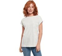 Urban Classics Women's Ladies Extended Shoulder Tee Basic Capsleeves, Shortsleeve T-Shirt Top with Crew Neck, Lightgrey, M