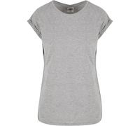 Urban Classics Women's Ladies Extended Shoulder Tee Basic T Shirt with Capsleeves Shortsleeve T Shirt Top Crew Neck, Grau (Grey 111), XL UK