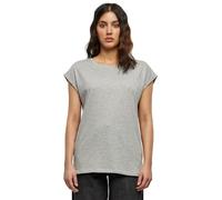 Urban Classics Women's Ladies Extended Shoulder Tee Basic T Shirt with Capsleeves Shortsleeve T Shirt Top Crew Neck, Grau (Grey 111), XL UK