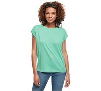Urban Classics Womens Ladies Extended Shoulder Tee Basic T-Shirt with Capsleeves, Shortsleeve Top Crew Neck, Freshseed, S UK