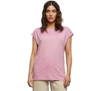 Urban Classics Women's Ladies Extended Shoulder Tee Basic Capsleeves, Shortsleeve T-Shirt Top with Crew Neck, coolpink, M