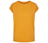 Urban Classics Women's Ladies Extended Shoulder Tee Basic T Shirt with Capsleeves Shortsleeve T Shirt Top Crew Neck, Magicmango, L UK