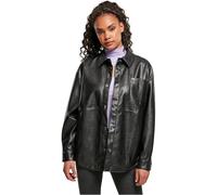 Urban Classics Women's Ladies Faux Leather Overshirt Shirt, Black, M