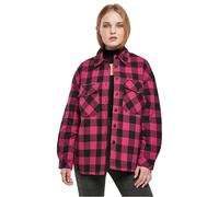 Urban Classics Women's Ladies Flanell Padded Overshirt Shirt, wildviolet/Black, 3XL